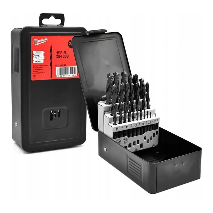 مته آهن میلواکی مدل HSS-RDIN338 مجموعه 19 عددی