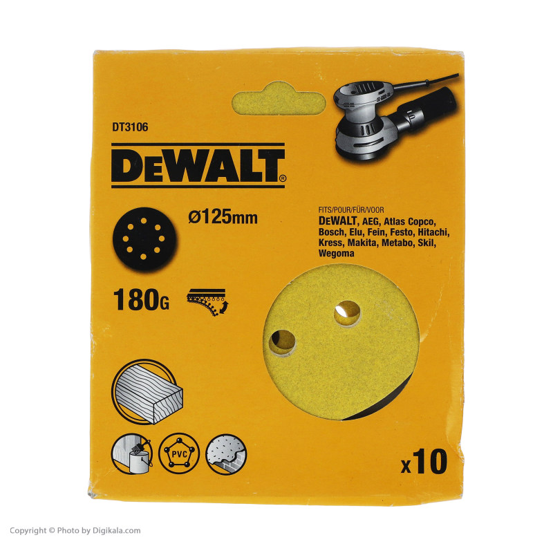 سنباده دیوالت مدل DT3106 بسته 10 عددی