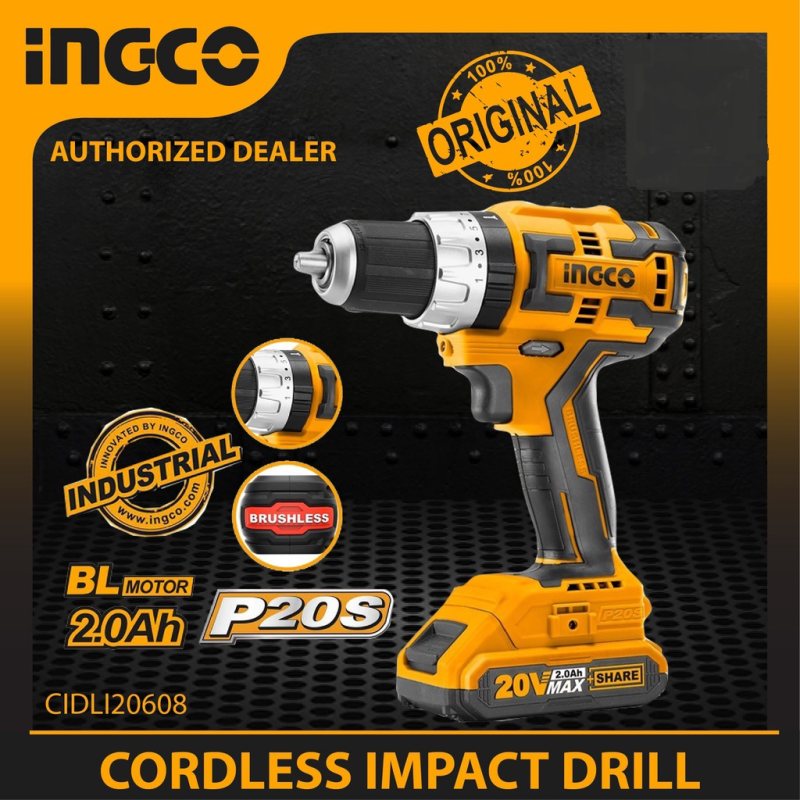 دریل پیچ گوشتی چکشی شارژی اینکو مدل CIDLI20608-20V