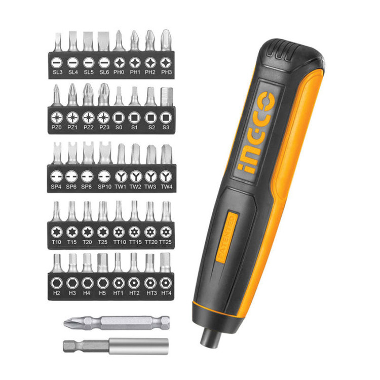 پیچ گوشتی شارژی اینکو مدل CSDLI0403-4V مجموعه 45 عددی