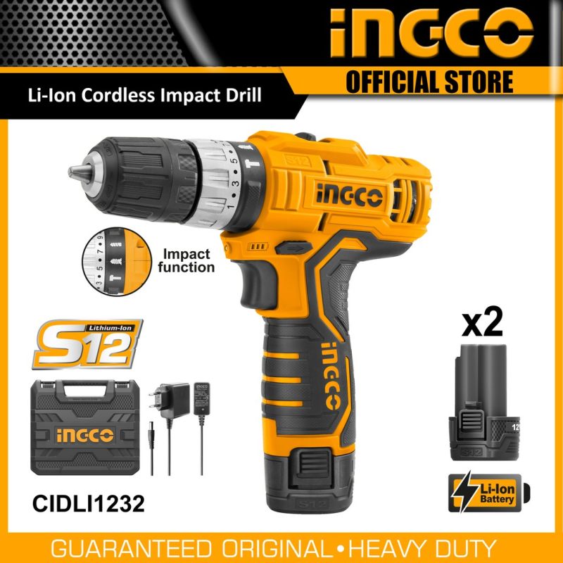 دریل پیچ گوشتی شارژی چکشی اینکو مدل CIDLI-1232