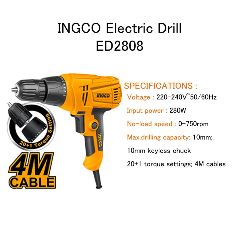 دریل پیچ گوشتی اینکو مدل ED-2808