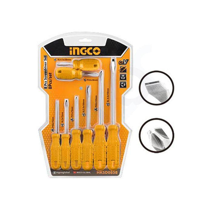 پیچ گوشتی اینکو مدل HKSD0858 مجموعه 8 عددی