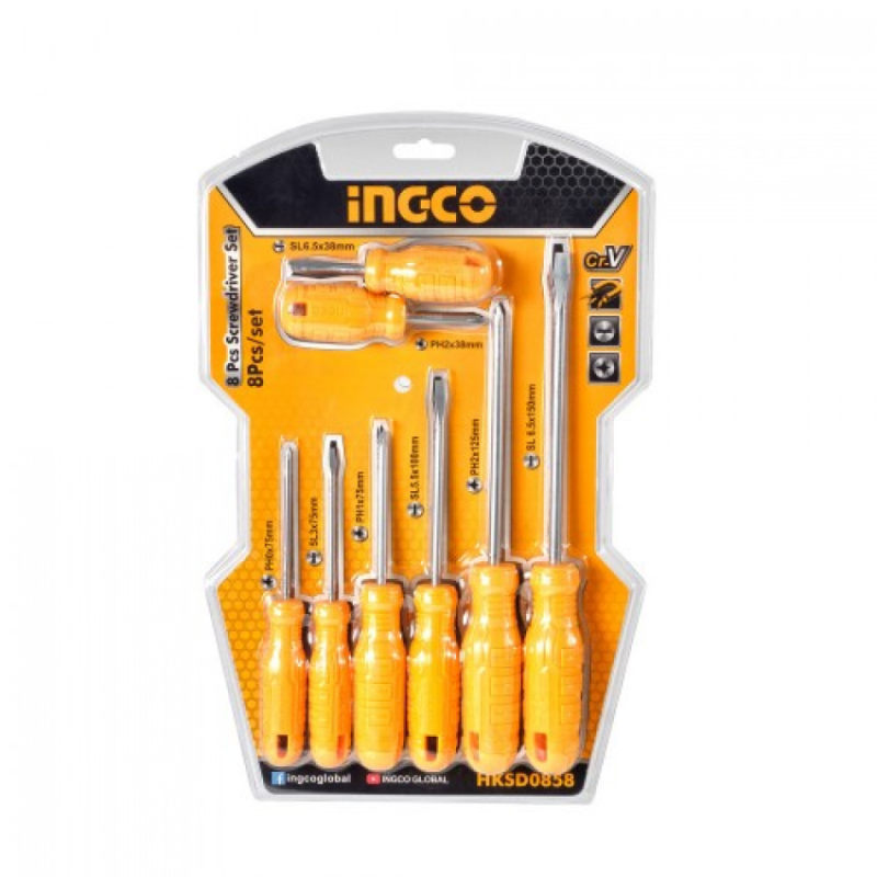 پیچ گوشتی اینکو مدل HKSD0858 مجموعه 8 عددی