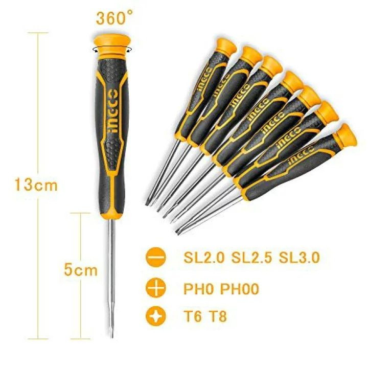 پیچ گوشتی ساعتی اینکو مدل HKSD-0718 بسته 7 عددی