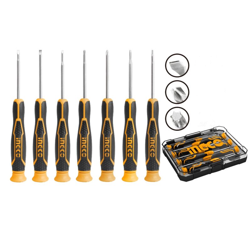 پیچ گوشتی ساعتی اینکو مدل HKSD-0718 بسته 7 عددی