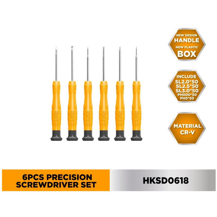 پیچ گوشتی ریز ساعتی اینکو مدل HKSD-0618 مجموعه 6 عددی