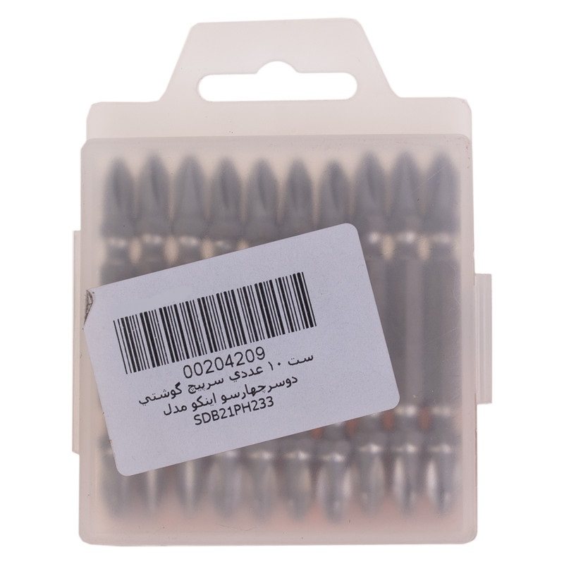 سری پیچ گوشتی دو سر چهار سو اینکو مدل SDB21PH-233 مجموعه 10 عددی