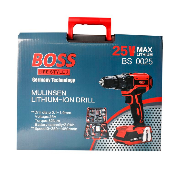 مجموعه 100 عددی دریل پیچ گوشتی چکشی شارژی باس مدل BS0025