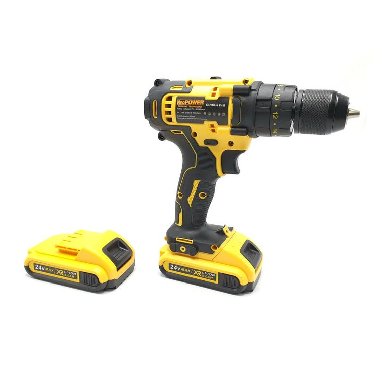دریل پیچ گوشتی چکشی شارژی صنعتی نوپاور مدل GERMANY TECHNOLOGY-NP-CD24 مجموعه 28 عددی