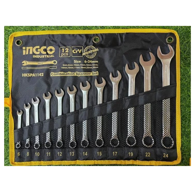 آچار یکسر تخت و یکسر رینگی اینکو مدل HKSPA-1142-12pcs مجموعه 12 عددی