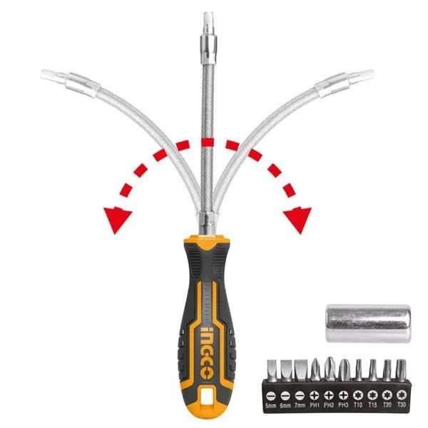 پیچ گوشتی اینکو مدل AKSDFL-1208 مجموعه 12 عددی