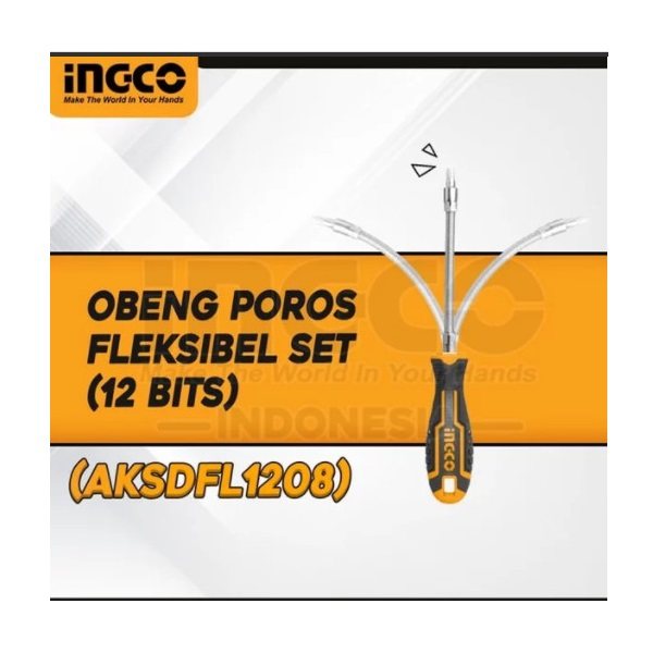 پیچ گوشتی اینکو مدل AKSDFL-1208 مجموعه 12 عددی