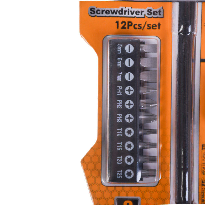 پیچ گوشتی اینکو مدل AKSDFL-1208 مجموعه 12 عددی