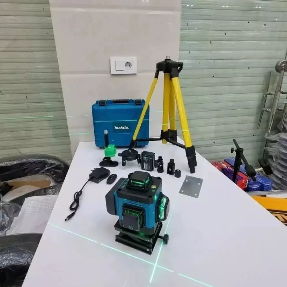 ترازلیزری ماکیتا 4D جدید 16 لاین  برد کنترل 20 متر 360 درجه خودتراز اتومات