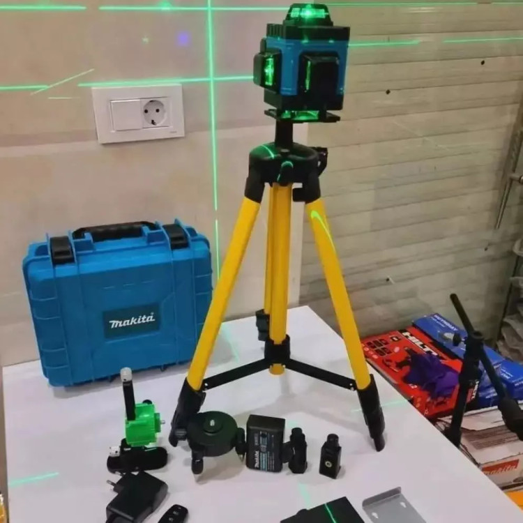ترازلیزری ماکیتا 4D جدید 16 لاین برد کنترل 20 متر 360 درجه خودتراز اتومات