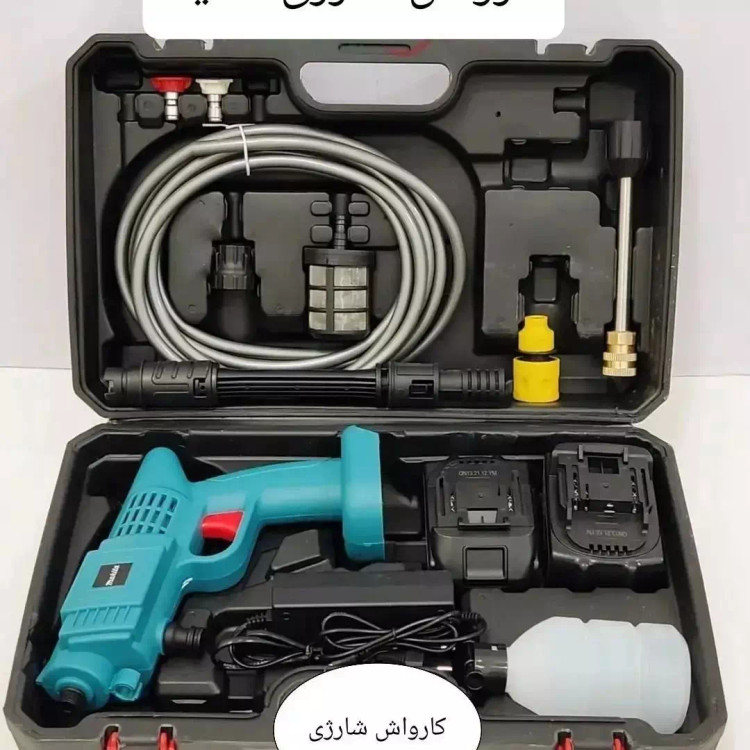 کارواش شارژی ماکیتا ظرفیت باتری 88 ولت ظرفیت 5.0 آمپر دارای کف پاش