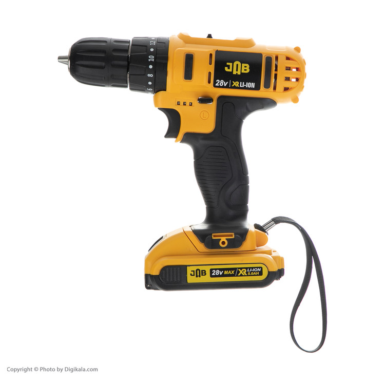 مجموعه 34 عددی دریل پیچ گوشتی شارژی چکشی صنعتی جاب مدل JBE-8828