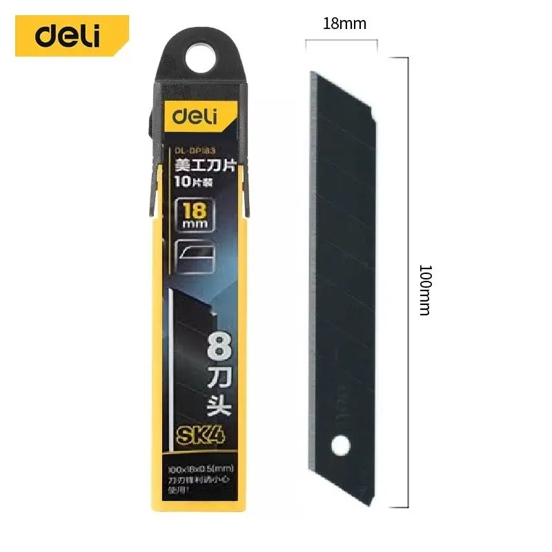 تیغ کاتر (مدل SK4)  بسته 10 عددی   DELI  کد  DL-DP183
