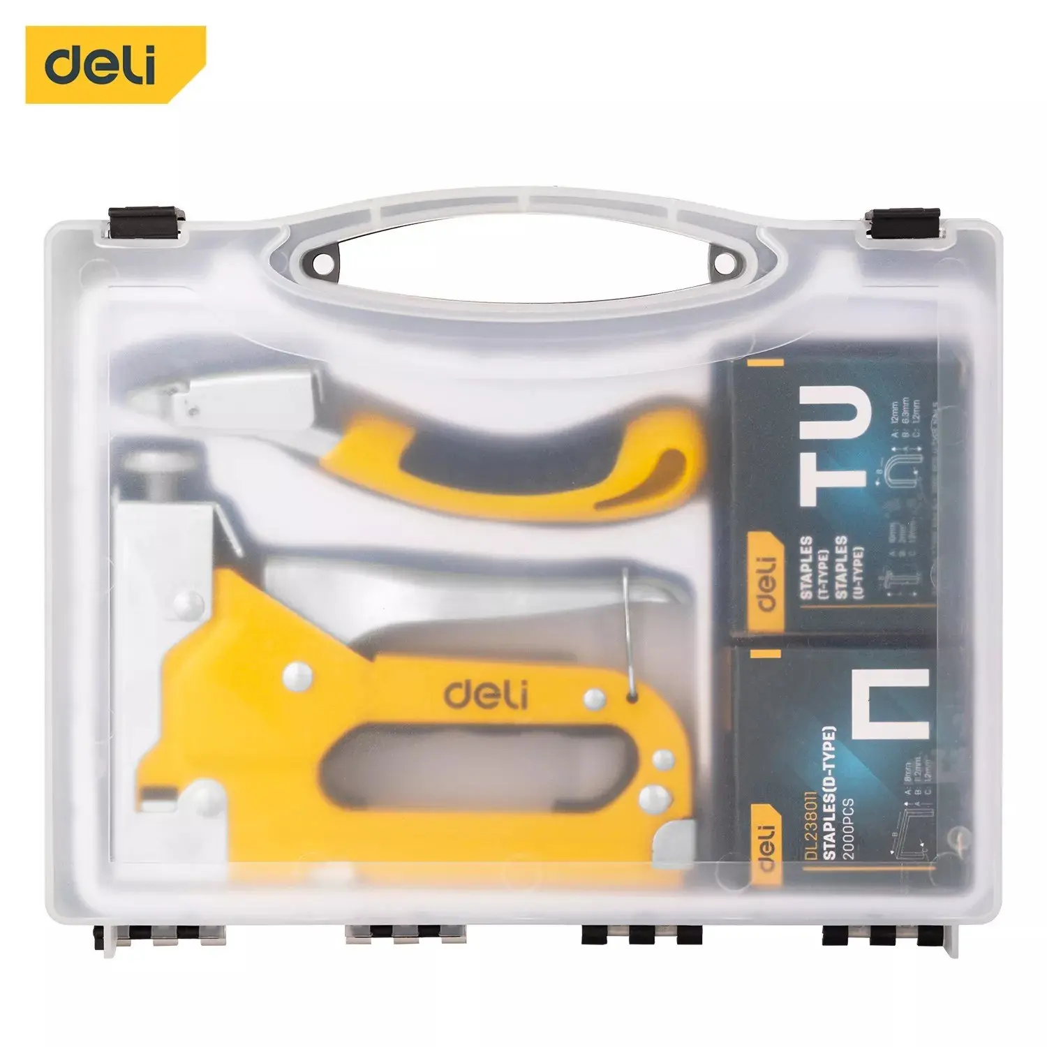 ست منگنه کوب و سوزنکش(همراه با سه مدل سوزنTوUوD هر مدل 2000 عدد)DELI کد DL238105