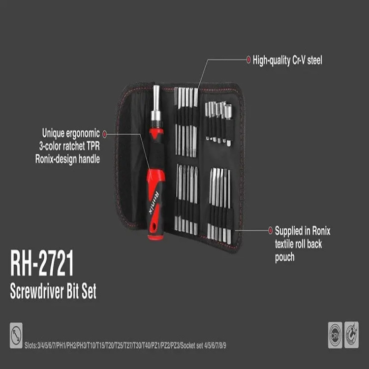 ست 26 عددی سری پیچگوشتی و بکس رونیکس کد RH-2721