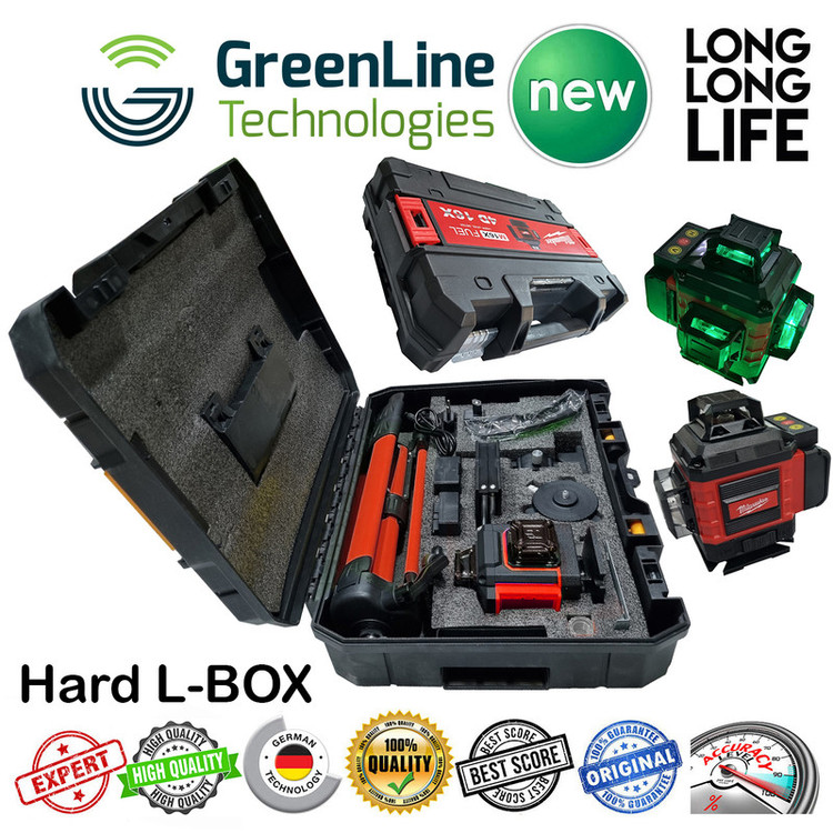تراز لیزری مدل 4 بعدی نور سبز کد 360- 4D 16 Lines Hard Box