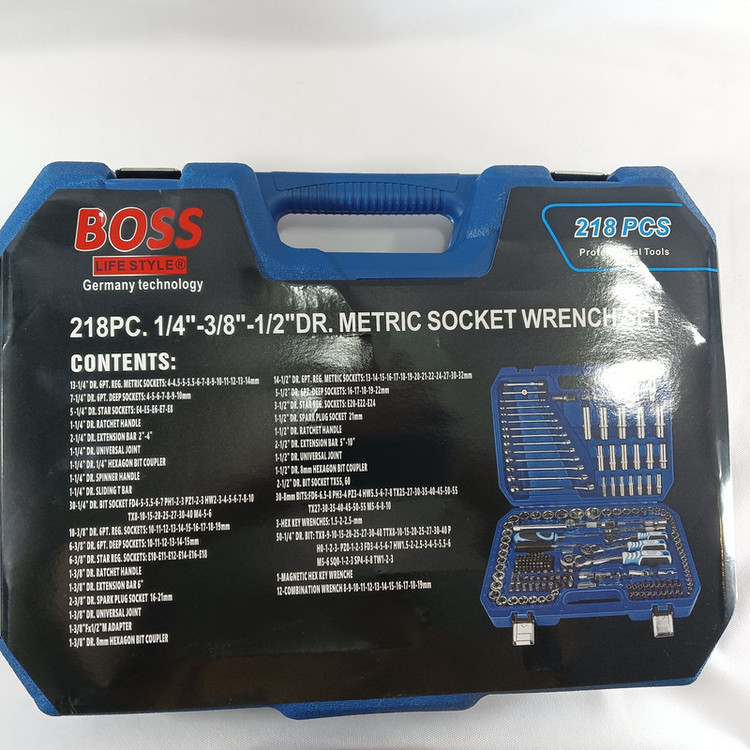 آچار بکس باس مدل BS-218-peaces مجموعه 218 عددی