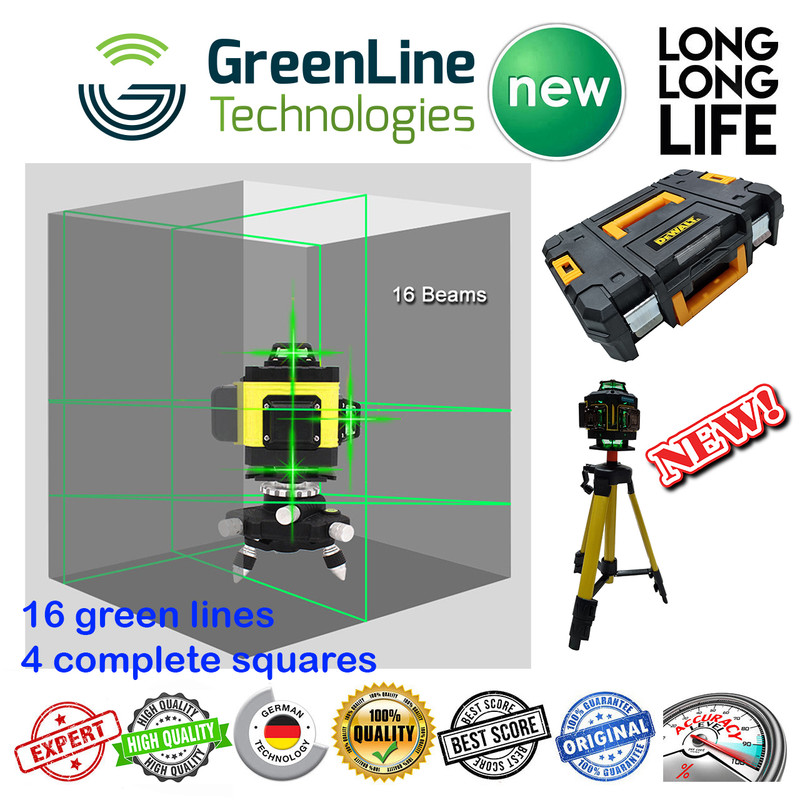 تراز لیزری مدل ترکیبی نور سبز کد 16Lines-BOX -360