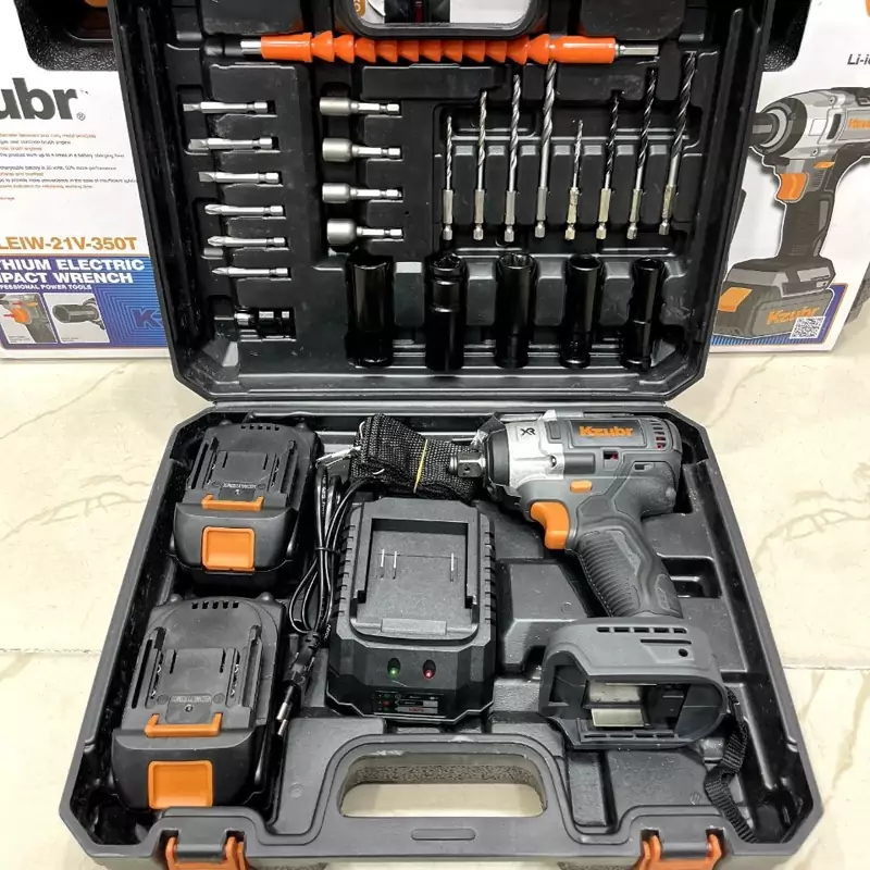 بکس شارژی زوبر مدل K10026 مشخصات موتور براشلس 350 نیوتون درایو بکس 1.2 اینچ 3 کاره (دریل پیچ بند بکس شارژی