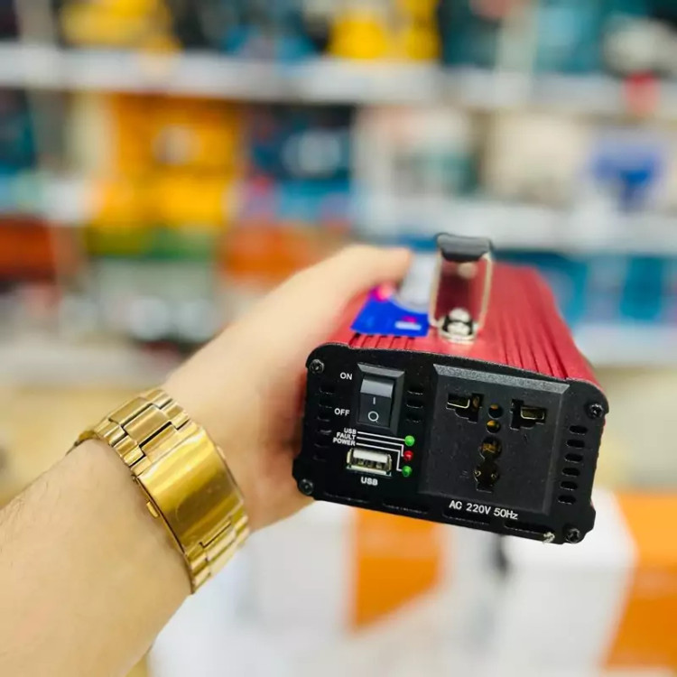 مبدل برق 12بە 220 Power inwerter یک عدد جا usb یک عدد جا پریز