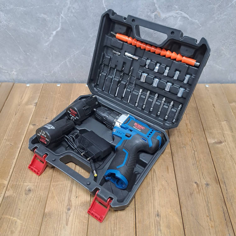 دریل پیچ گوشتی شارژی صنعتی بوشو مدل 18V مجموعه 28 عددی