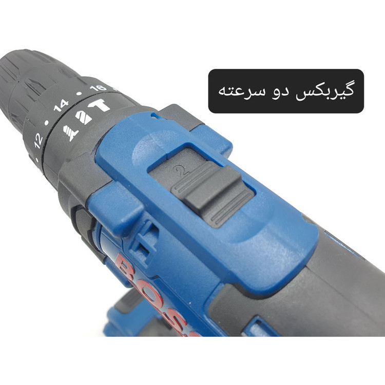 دریل پیچ گوشتی شارژی چکشی باس مدل CORDLESS_DRILL مجموعه 28 عددی