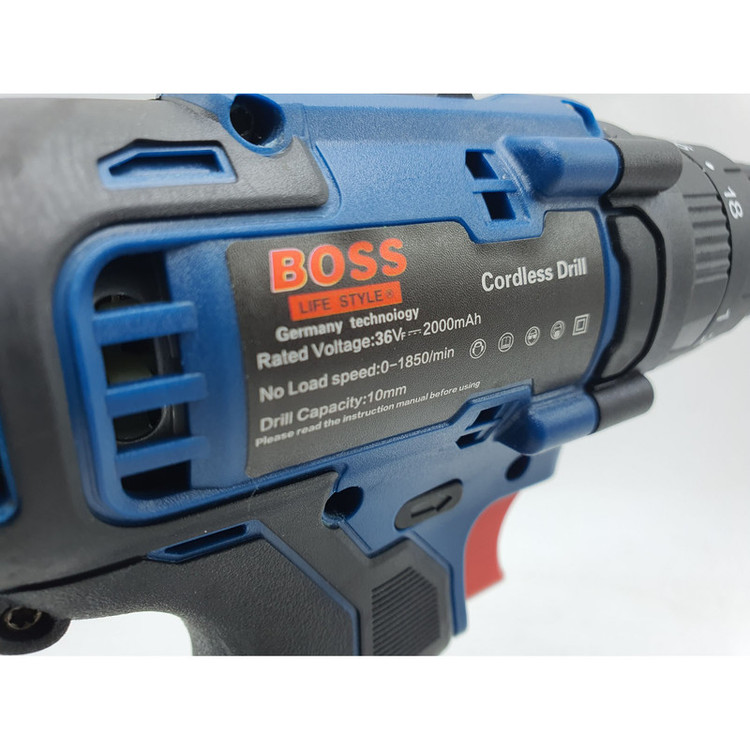 دریل پیچ گوشتی شارژی چکشی باس مدل CORDLESS_DRILL مجموعه 28 عددی
