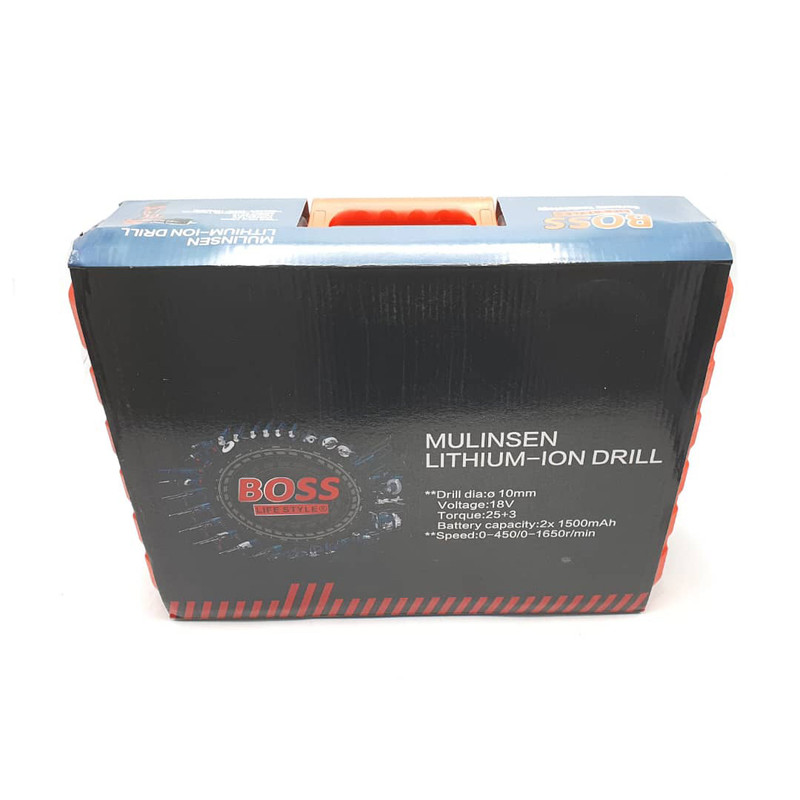 دریل پیچ گوشتی شارژی چکشی باس مدل 18V-BS-0018 مجموعه 100 عددی