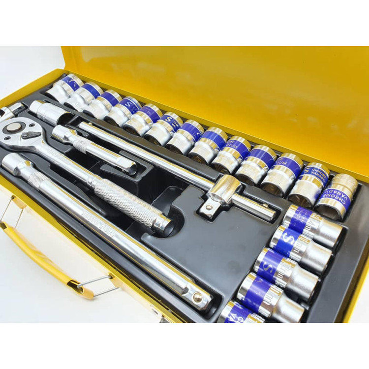 جعبه آچار بکس کد CHROME_VANADIUM مجموعه 24 عددی