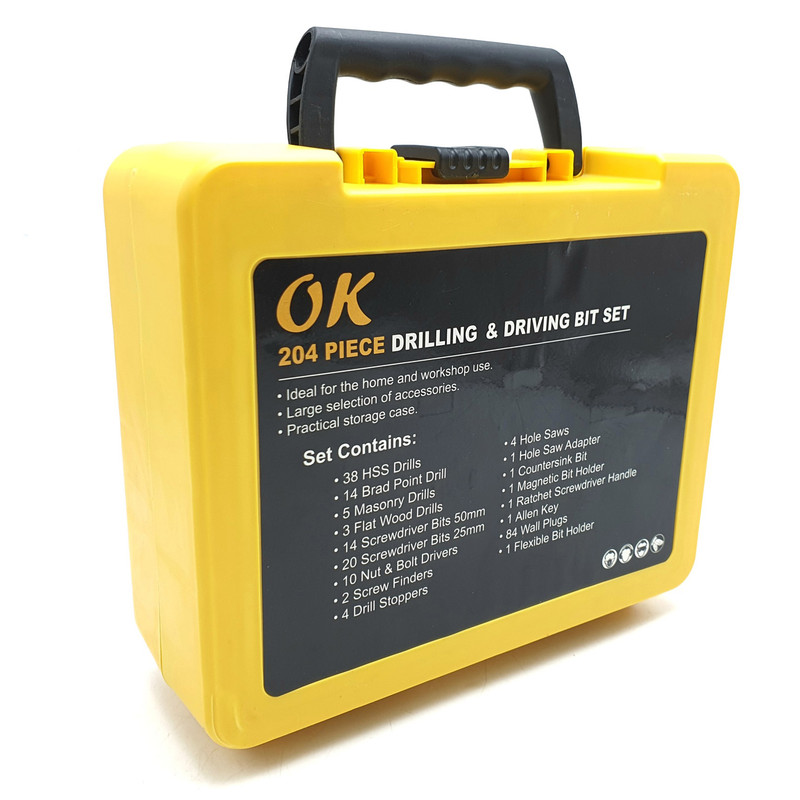 مته و سری پیچ گوشتی اوکی مدل OK-204SET مجموعه 204 عددی