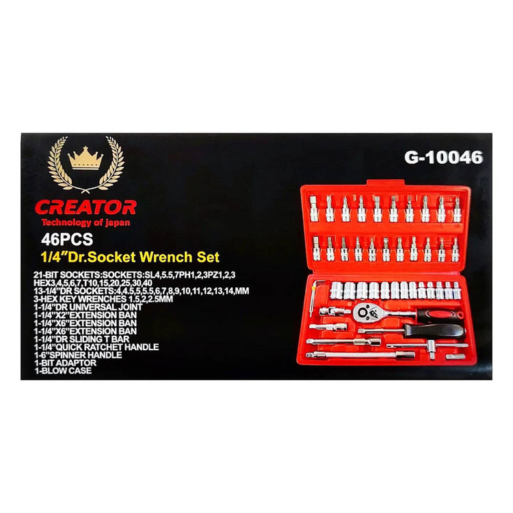 آچار بکس کریتور مدل G-10046 مجموعه 46 عددی