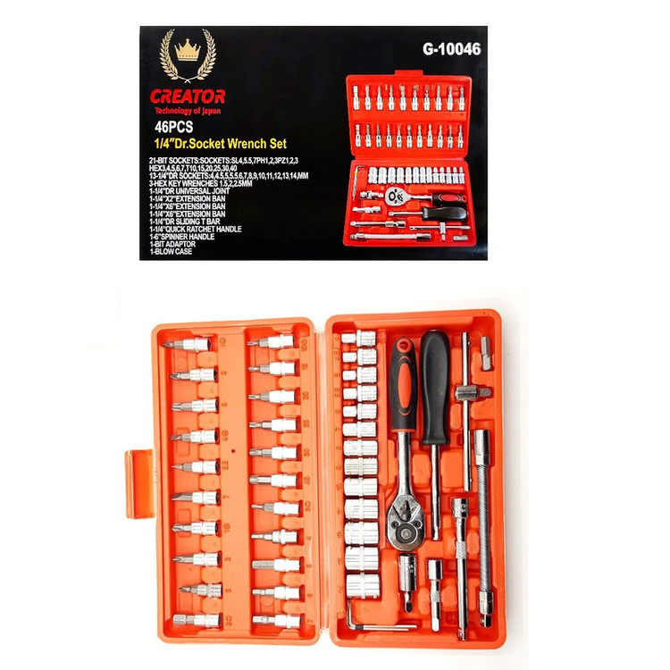 آچار بکس کریتور مدل G-10046 مجموعه 46 عددی