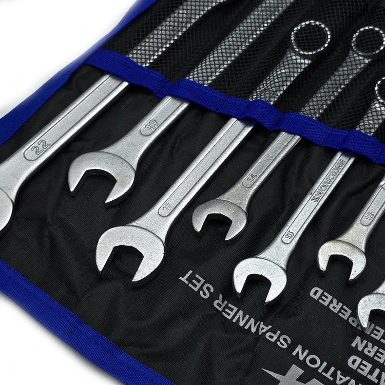 آچار یکسر تخت و یکسر رینگی کنترا مدل CRV-3113A سایز 6 الی 22 میلی متر مجموعه 12 عددی