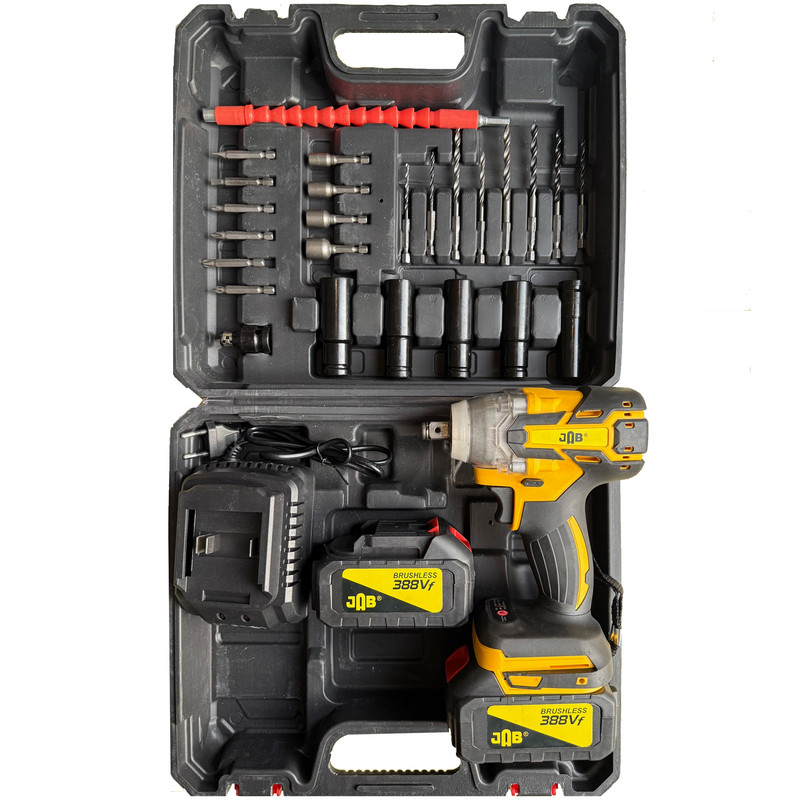 آچار بکس شارژی 388 ولت 150 وات 1/2 اینچ جاب مدل JB-8890  مجموعه 30 عددی
