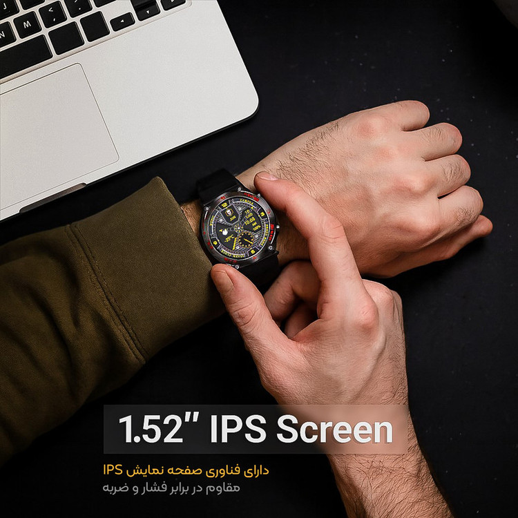 ساعت هوشمند 47 میلی متری مدل WS4OO PIus با بند سیلیکونی