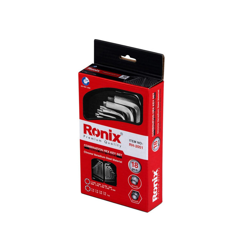 مجموعه 18 عددی آچار آلن و ستاره ای رونیکس مدل RX-2051