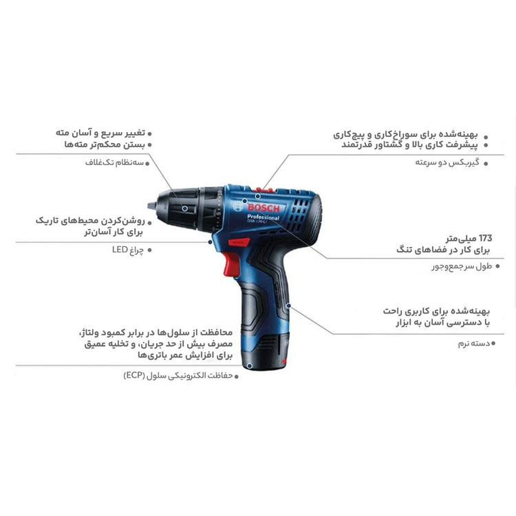 دریل پیچ گوشتی شارژی بوش مدل GSR 120-LI