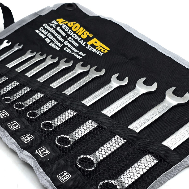 آچار یکسر تخت و یکسر رینگی کیسون مدل 6MM-22MM-12PCS مجموعه 12 عددی