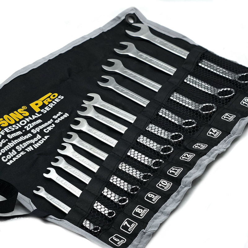 آچار یکسر تخت و یکسر رینگی کایسون مدل CRV-STEEL مجموعه 12 عددی