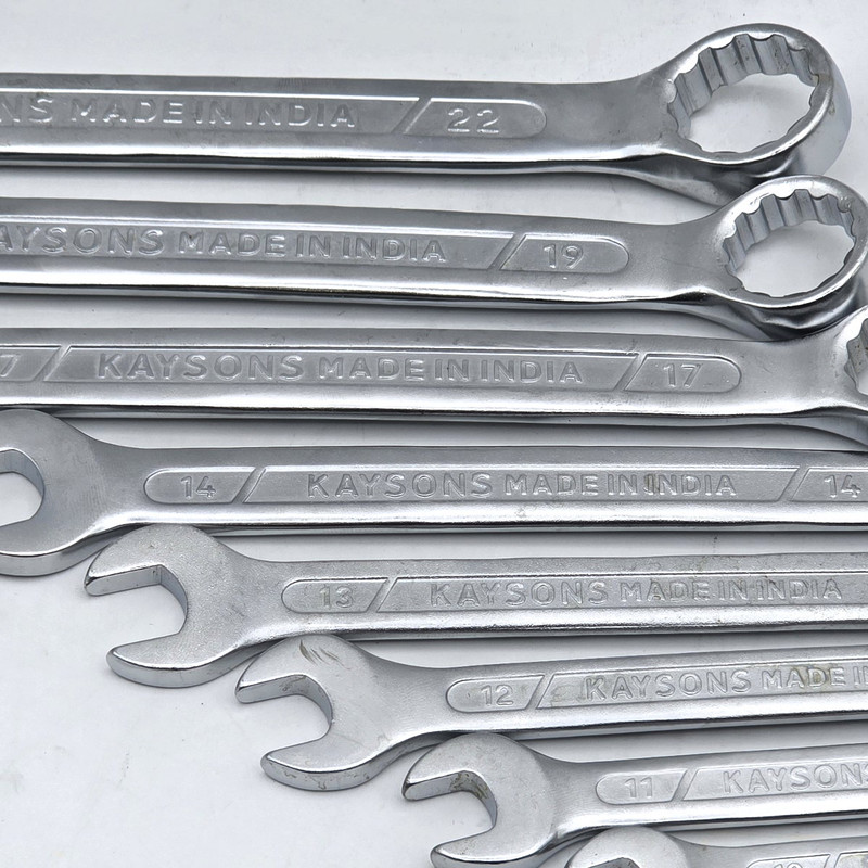 آچار یکسر تخت و یکسر رینگی کایسون مدل CRV-STEEL مجموعه 12 عددی