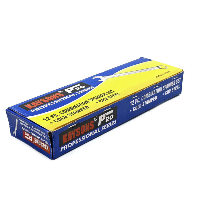 آچار یکسر تخت و یکسر رینگی کایسون مدل CRV-STEEL مجموعه 12 عددی