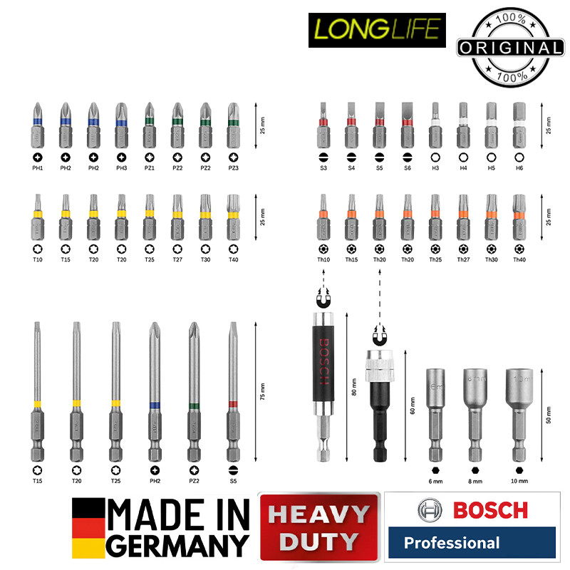 سری پیچ گوشتی بوش مدل 2607017164 مجموعه 43 عددی