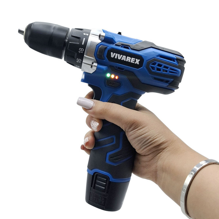 دریل پیچ گوشتی شارژی صنعتی 10 میلی متری 12 ولت ویوارکس مدل VR12V_ 2V کد 02 مجموعه 29 عددی