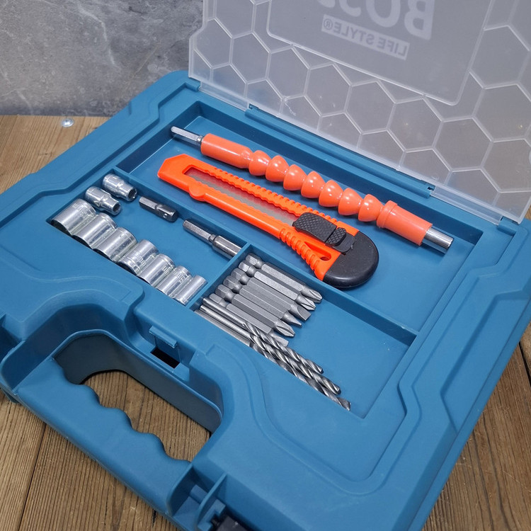 مجموعه 27 عددی دریل پیچ گوشتی شارژی صنعتی 10 میلی متری 18 ولت باس مدل BS123SLS022_6 کد 2